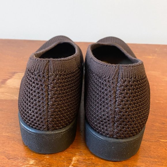 Eileen Fisher Seam Knit Flat Stretch Loafer Slip On Chocolate Brown - Picture 7 of 8